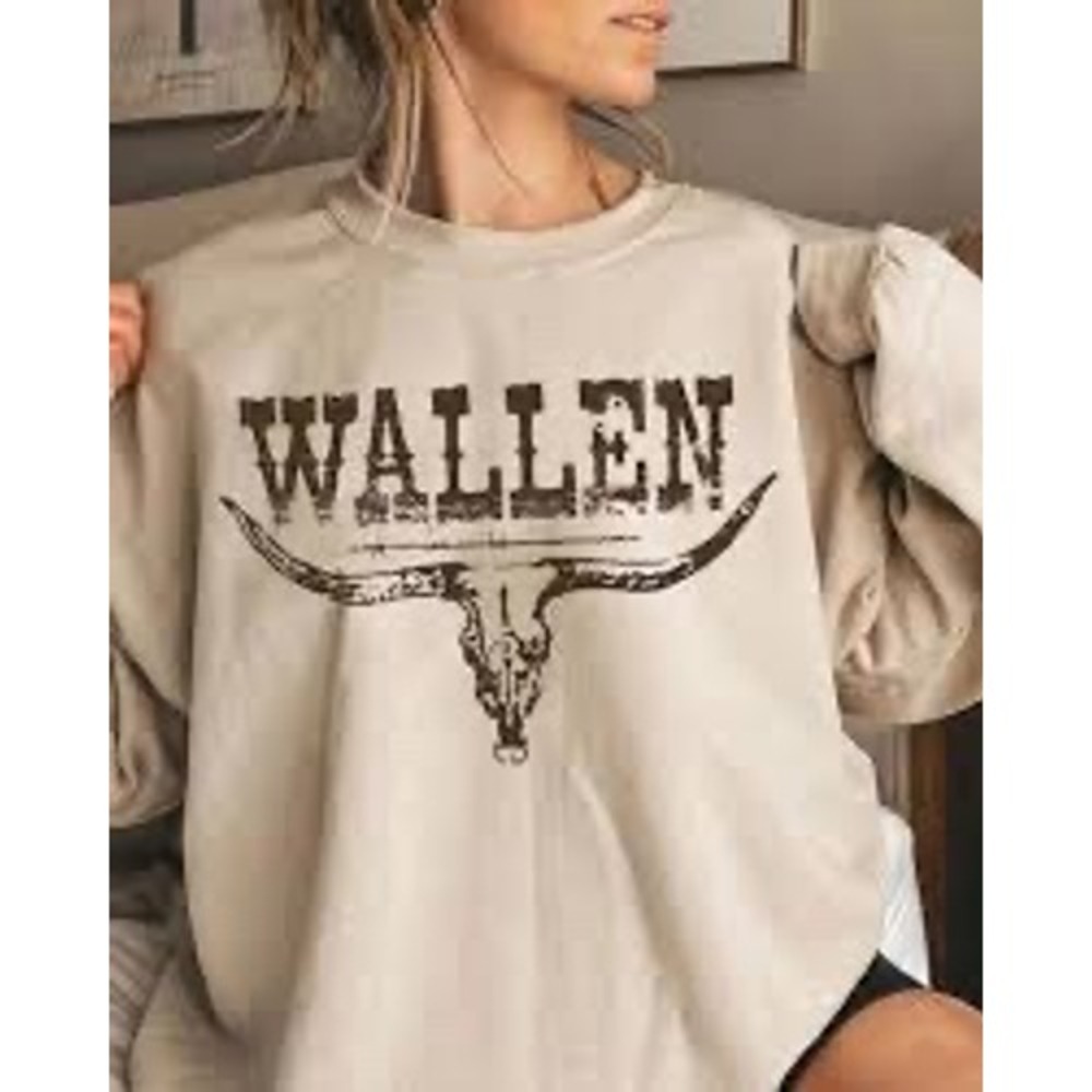 Unbranded Wallen Sweatshirt Women Large Beige Country Music Graphic Pullover